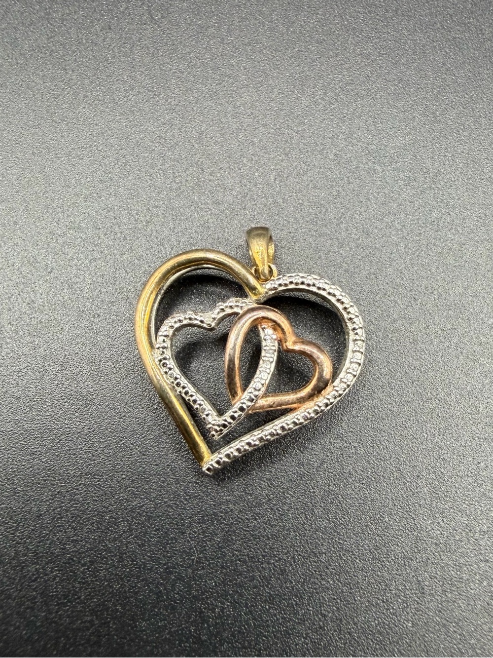 925 Sterling Silver Multi Color Heart Pendant Gold Women Jewelry Gift For Her